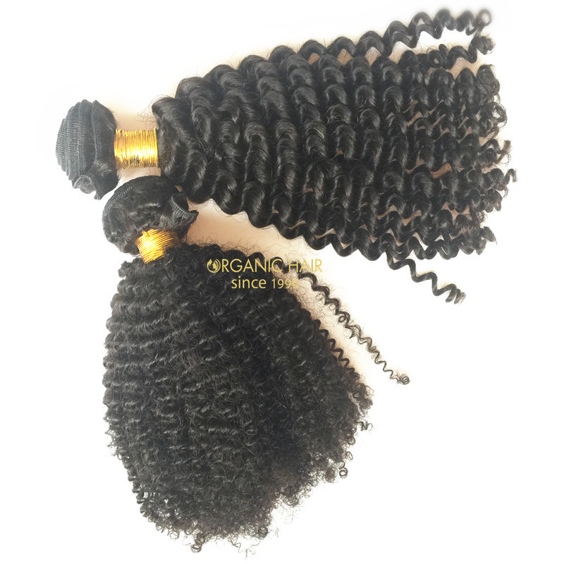 Full cuticle afro kinky curly human hair weave wholesale 